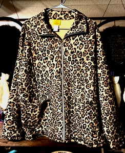 Ruby Rd Size 2X Textured Zip Front Long Sleeve Jacket Leopard Print - Picture 1 of 5