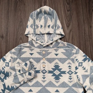 FAHERTY Southwest Aztec Print Hoodie Henley Pullover Herren Medium Frottee - Bild 1 von 7