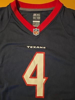 NFL Nike Deshaun Watson Houston Texans #4 Adult Blue/Red Jersey Women Large  EUC - Image 1 of 4