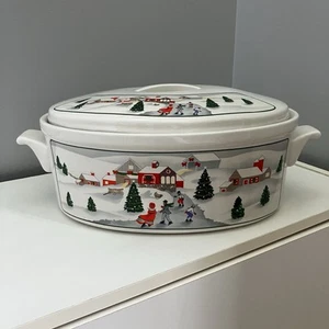 3 Quart ovale bedeckt Kasserolle Servierschale von Sango Silent Night 3900 - Bild 1 von 19