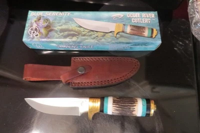 Blue Serenity OCOEE RIVER oc-0551B fixed blade Skinning Knife mib from collector - Image 1 of 4