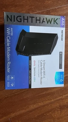 NETGEAR Nighthawk AX6 AX2700 WiFi 6 Cable Modem Router - - Image 1 of 4