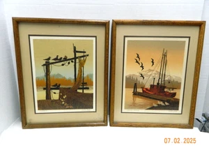 RARE NW Artist Walton Butts Pencil Signed Serigraphs Set - 2 Framed 17''X 21" - Picture 1 of 12
