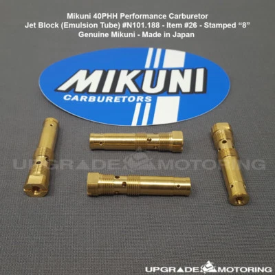 Bloque de chorro de carburador Mikuni 40PHH N101.188 4 piezas Datsun 510 620 2000 20R Solex  Foto 1 de 4