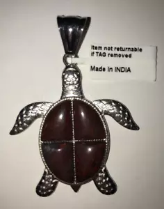 Red Jasper Turtle Pendant - NEW - Picture 1 of 5