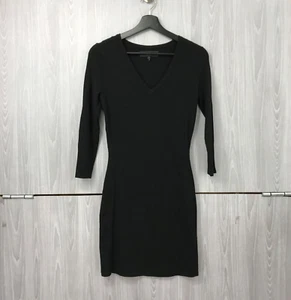 Mini Vestido Suéter Tejido con Cable Cuello en V Elástico Negro RAG & BONE XXS Mezcla Viscosa - Imagen 1 de 11