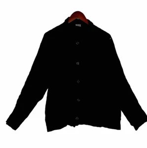 CP Shades kleine schwarze Bluse strukturiert Jaquard Knopfleiste Oversized - Bild 1 von 6