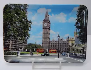 LONDRA BIG BEN VASSOIO SOUVENIR 4'' LARGO X 6'' LUNGO X 1/2'' RESINA PROFONDA - Foto 1 di 2