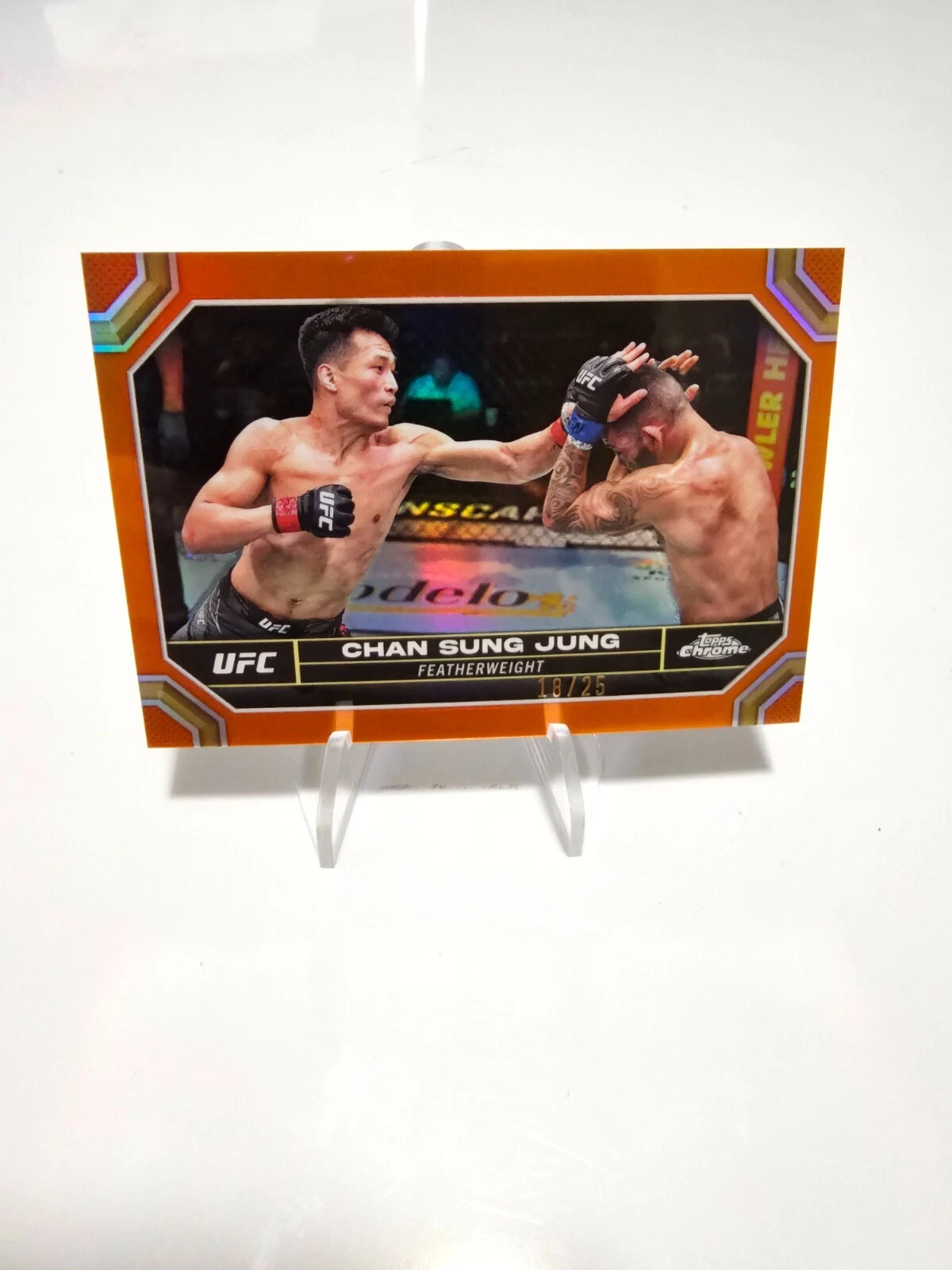 2024 Topps UFC Chrome CHAN SUNG JUNG ORANGE REFRACTOR #/25 NO. 41 KOREAN ZOMBIE