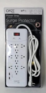 ONE POWER Tira 12 Tomas, 2 Puertos USB, 2200 Julios NUEVO en Embalaje ORIGINAL - Imagen 1 de 2
