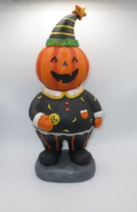 NEW Halloween Vintage Style Primitive Pumpkin Head Figurine Jack O Lantern - Picture 1 of 6