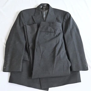 Vtg Ruffini 44R 32x32 Gray Check Double Breasted Mens Jacket Pants Suit - Picture 1 of 12