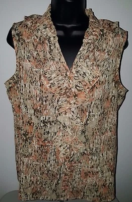 Relativity Womens Shirt Top Blouse Size L Large Brown Orange - Image 1 of 4