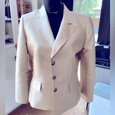 Traje TAHARI Beige 2 Piezas Seda y Lana Talla 10 Foto 1 de 4