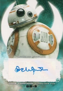Star Wars The Last Jedi, Dave Chapman (BB-8) Autograph Card A-DC - Picture 1 of 2