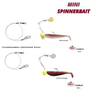 ACE MINI SPINNERBAIT Top SET für Barsch + 2 Stück  Flourocarbon Vorfächer - Bild 1 von 4