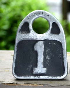 Number 1 Tag Large Vintage Aluminum Metal Fob Cattle Tag Cow Tag Keychain Hasco - Picture 1 of 6