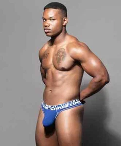 NEU Herren ANDREW CHRISTIAN fast nackter hängenfreier Tanga | klein | marineblau - Bild 1 von 5