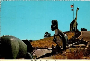 Postal de dinosaurio de colección Skyline Drive Rapid City UT 1959 atracción en carretera - Imagen 1 de 3