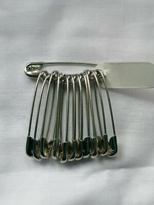 24 Silver Large Size Safety Pins Strong Heavy Duty Leather Crafts,Saree & Jacket - Picture 1 of 9