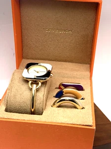 Reloj para mujer Tory Burch TBW6214SET esfera dorada crema brazalete bisel intercambiable - Imagen 1 de 14