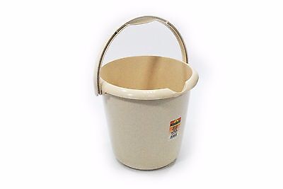13 Litre Plastic Storage Bucket - With Handle - Waste - Water - Large - Oatmeal • 7.14£