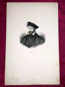 Gravure ancienne - Portrait Henri II - personnage historique - Roi de France - Picture 1 of 2