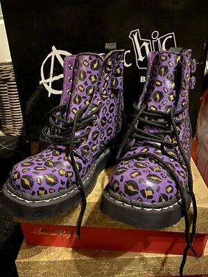 Anarchic Combat Boots Ankle Size 5 Us by T.U.K. - Image 1 of 4