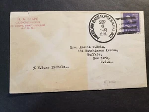 APO 801 ST. JOHN's, NEWFOUNDLAND, CANADA 1941 Censored WWII Army Cover ENGINEER - Picture 1 of 2
