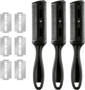 3 Pack Hair Razor Comb Hair Thinning Comb Slim Haircuts Cutting Tool - Picture 1 of 6