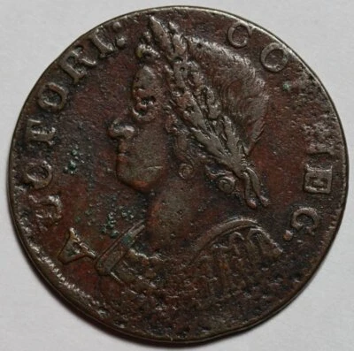 1786 Connecticut Colonial Copper, Mailed Bust Left, Miller 5.8-H.2, R5 - Image 1 of 4