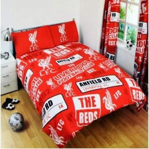 Liverpool FC Single & Double Bed Duvet Cover Set Reversible Bedding Quilt - Picture 1 of 3