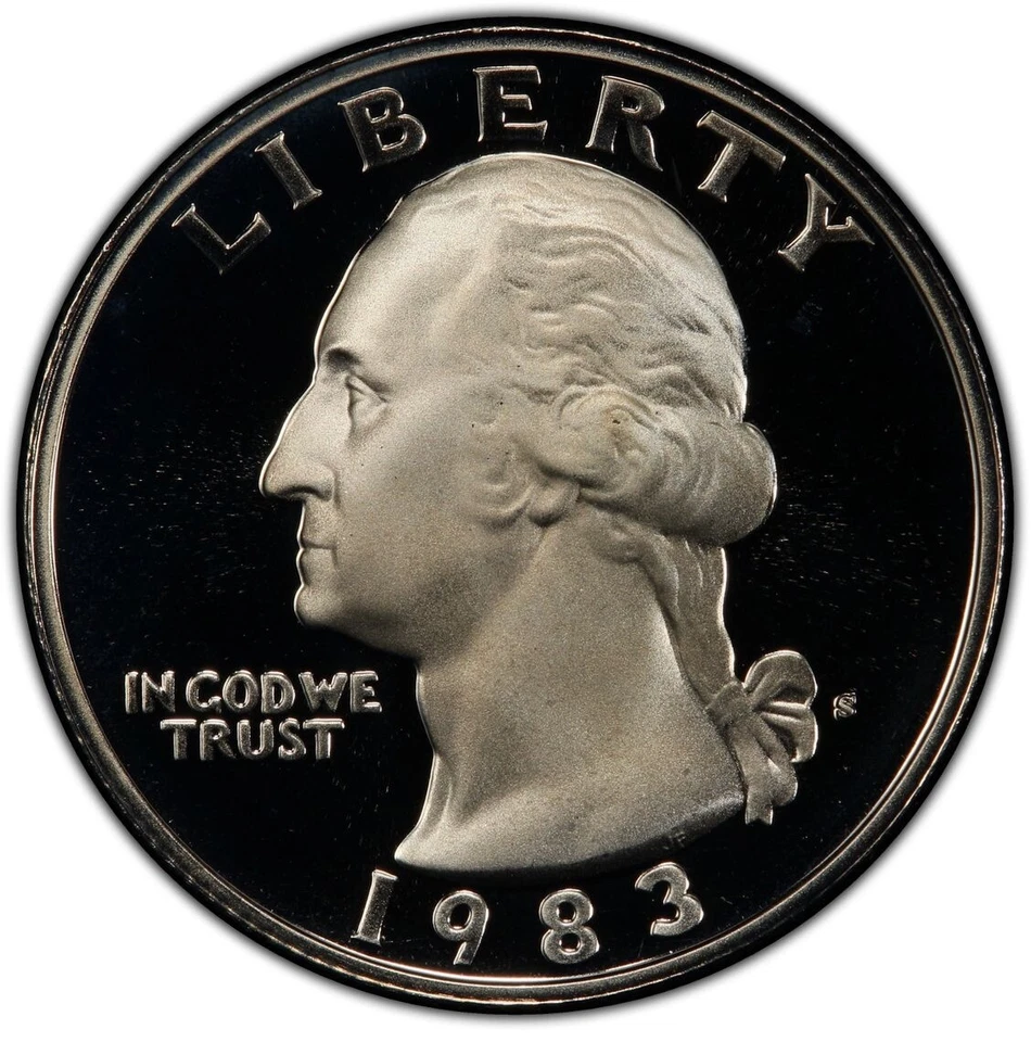 Washington Quarter 1983 S PCGS Graded PR 70 Deep Cameo Uncirculated 25c Coin - Image 1 of 4