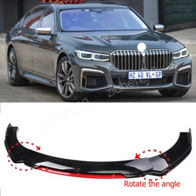 For BMW 740i 750i Series Front Bumper Lip Spoiler Splitter Glossy Black Red - Image 1 of 4