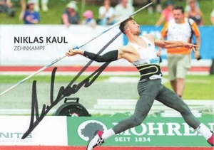 Tarjeta de autógrafo original Niklas Kaul UH Atletismo Olimpiadas 4897 E - Imagen 1 de 2