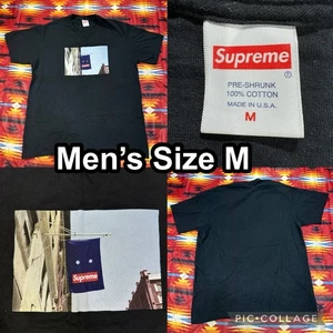 Supreme FW19 Banner Black T-Shirt Short Sleeve Men’s Size Medium - Bild 1 von 7