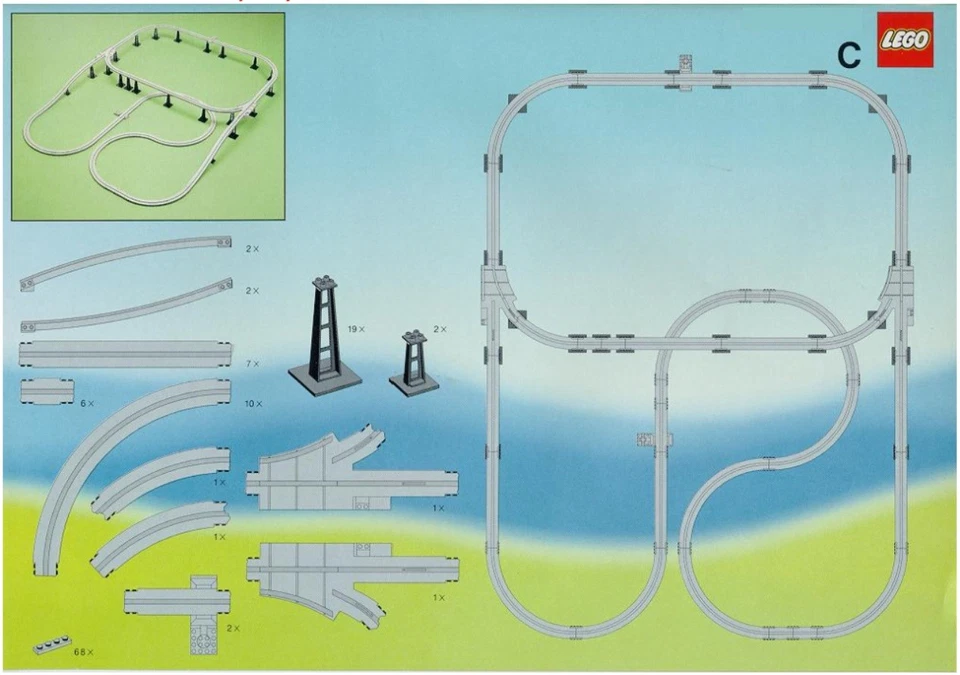 Lego® FERROCARRIL TREN monorraíl JUEGO carril vía raíl 1C - Imagen 1 de 1
