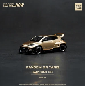 POP RACE 1/64 PADEM GR YARIS SATIN GOLD PR64-0041 - Picture 1 of 1