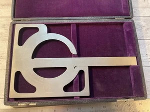 ORIGINAL 1890 BROWN & SHARPE LARGE DRAFTING PROTRACTOR IN CASE - Picture 1 of 7