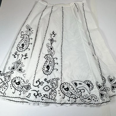 Mujeres Maxi Falda 12 Bordado Artístico Cottage Hada Caprichosa Fluida Boho Foto 1 de 4