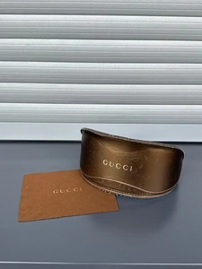 Gucci Bronze Soft Clam Shell Large Sunglasses Eyeglasses Case - Picture 1 of 8