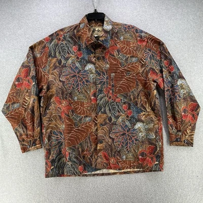 复古 Fulton Street 男式纽扣衬衫 L 长袖美国制造多色 — 第 1/4 张图片