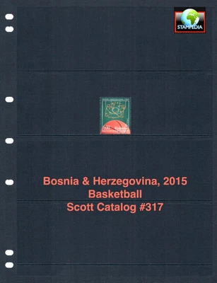 $6.00 Scott Value - 2015 BOSNIA Basketball European Tournament CV MNH NH UM - Image 1 of 4
