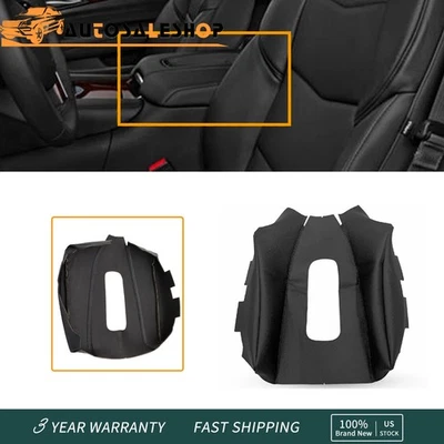 Console Lid Armrest Vinyl Cover Black For 2015 2016-2019 2020 Cadillac Escalade - Image 1 of 4