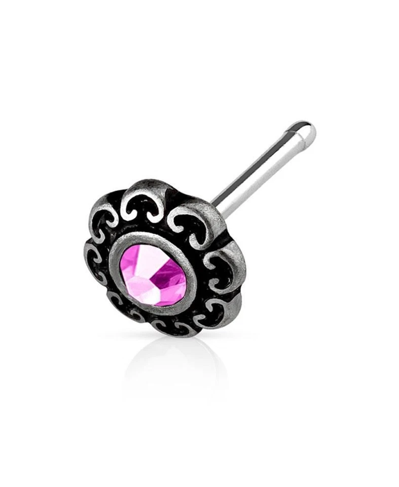 Filigrana tribal corazón perno hueso nariz acero quirúrgico 316L 20G Foto 1 de 1