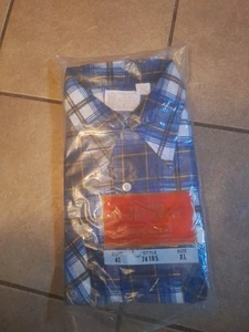 Camicia vintage anni 70 Sears Kings Road a quadri XL alta NOS - Foto 1 di 5
