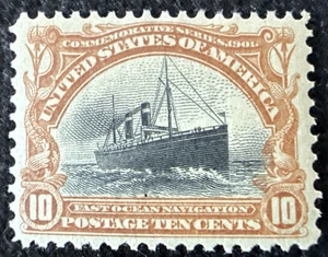 1901 US 10c Pan American Stamp MLH F/VF, SC#299 (CV $115) - Picture 1 of 2
