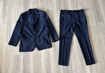 Traje Austin Reed Azul Marino 2 Piezas Chaqueta Pantalones Conjunto 2 Botones Lana Hombres 40R 34X30 Foto 1 de 4