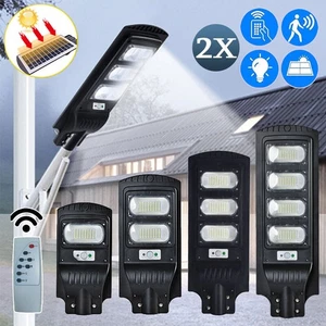 2X LED Solar Street Lamp Solar Power High Power with Pole for Garden - Picture 1 of 11