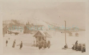 Saranac Lake NY - SLEDDING COASTING CLUB IN WINTER - RPPC Postcard Adirondacks - Picture 1 of 2